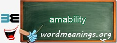 WordMeaning blackboard for amability